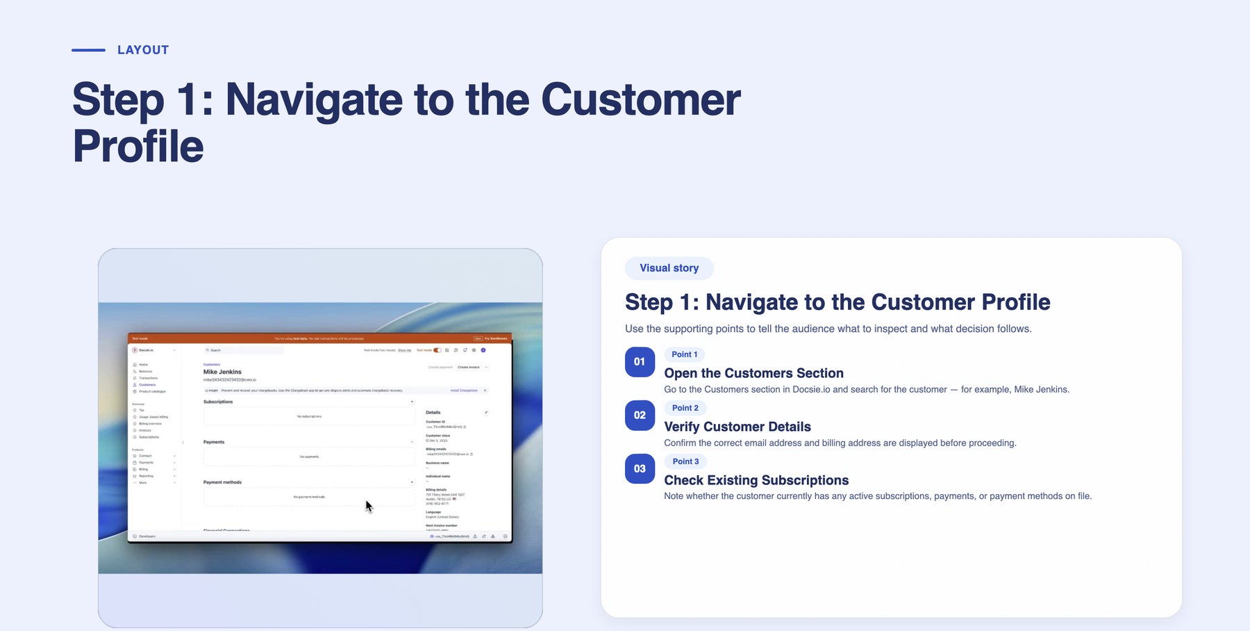 Generated slide layout with visual story and supporting points