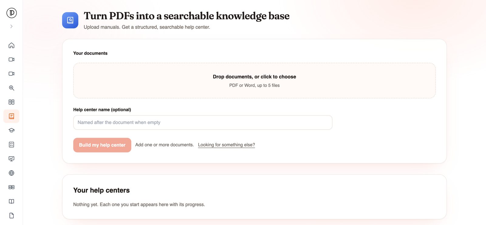PDF to website: publish your manuals as a searchable help site