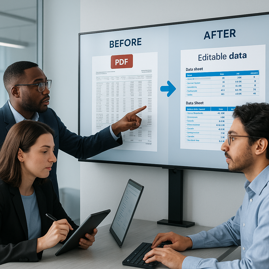 Convert legacy PDF data sheets into dynamic, editable content