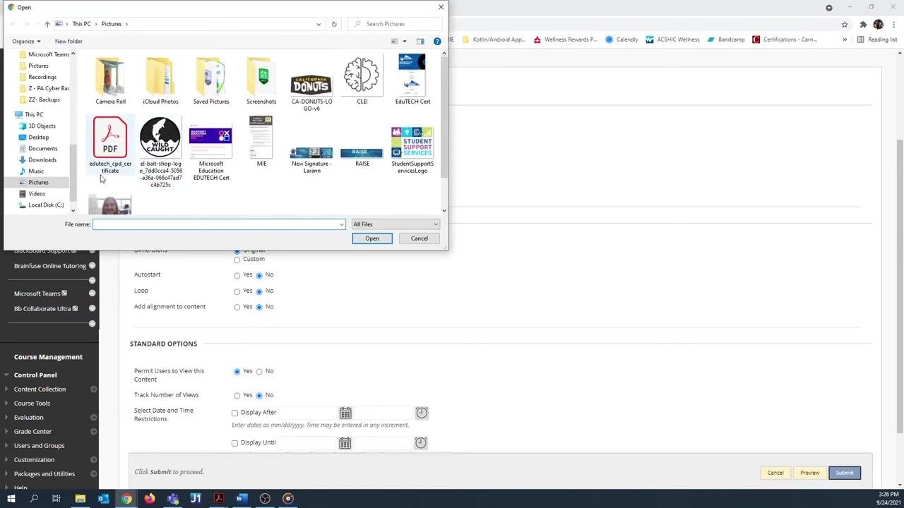 Create Video dialog showing fields for name, name color, and file selection options