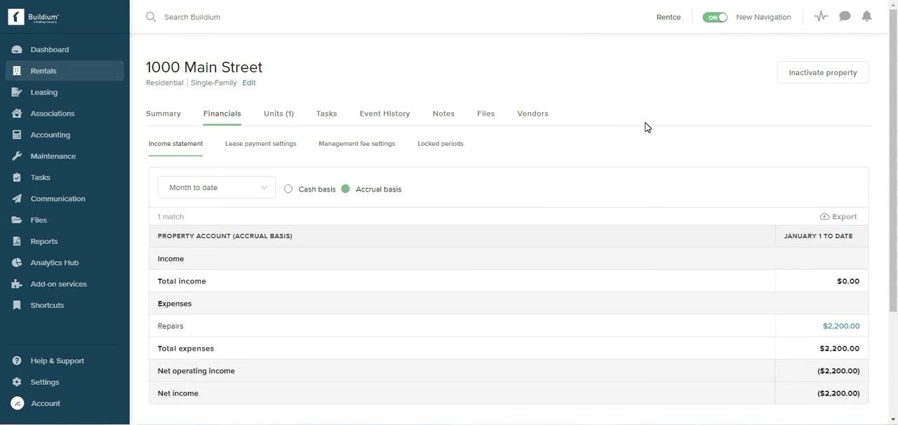 Vendor ledger showing a bill entry for Grout and Tile Co, with all transaction details