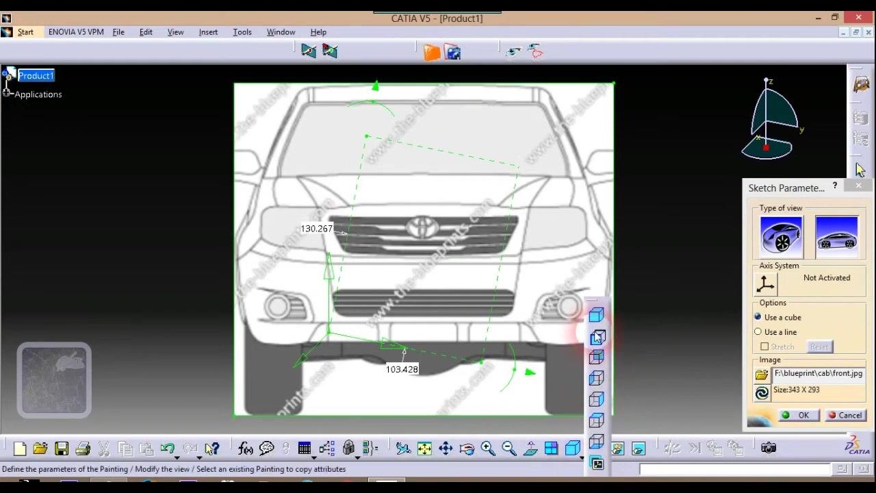 CATIA V5 main window with a starry background and no objects loaded