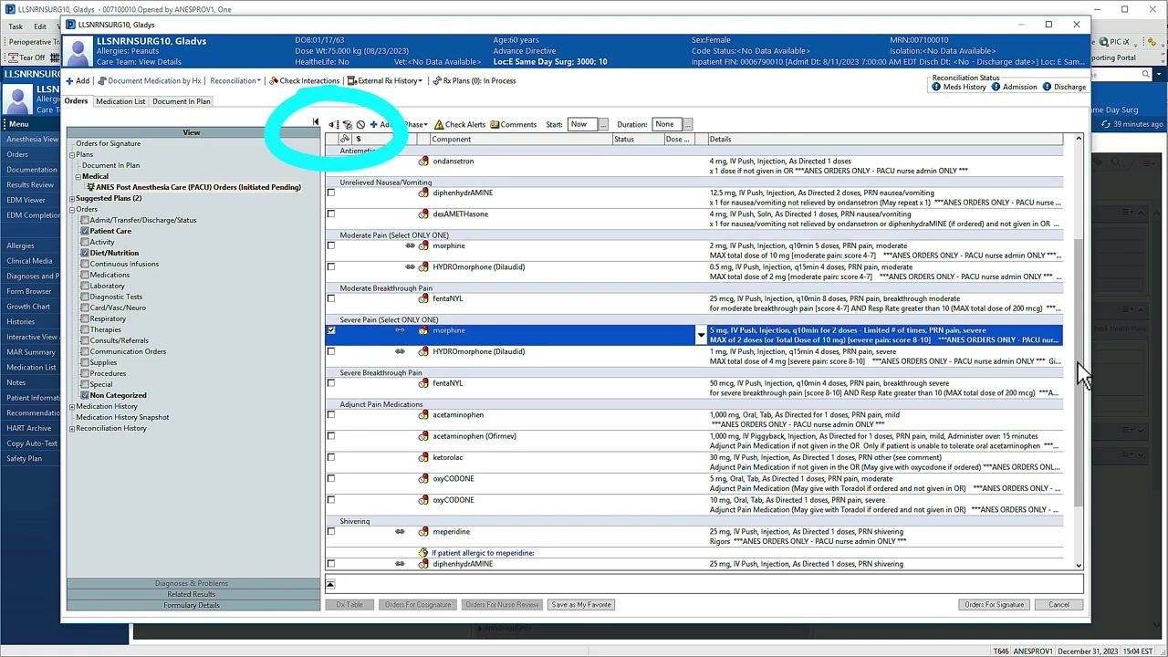Merge View icon highlighted in the upper left corner of the orders window.