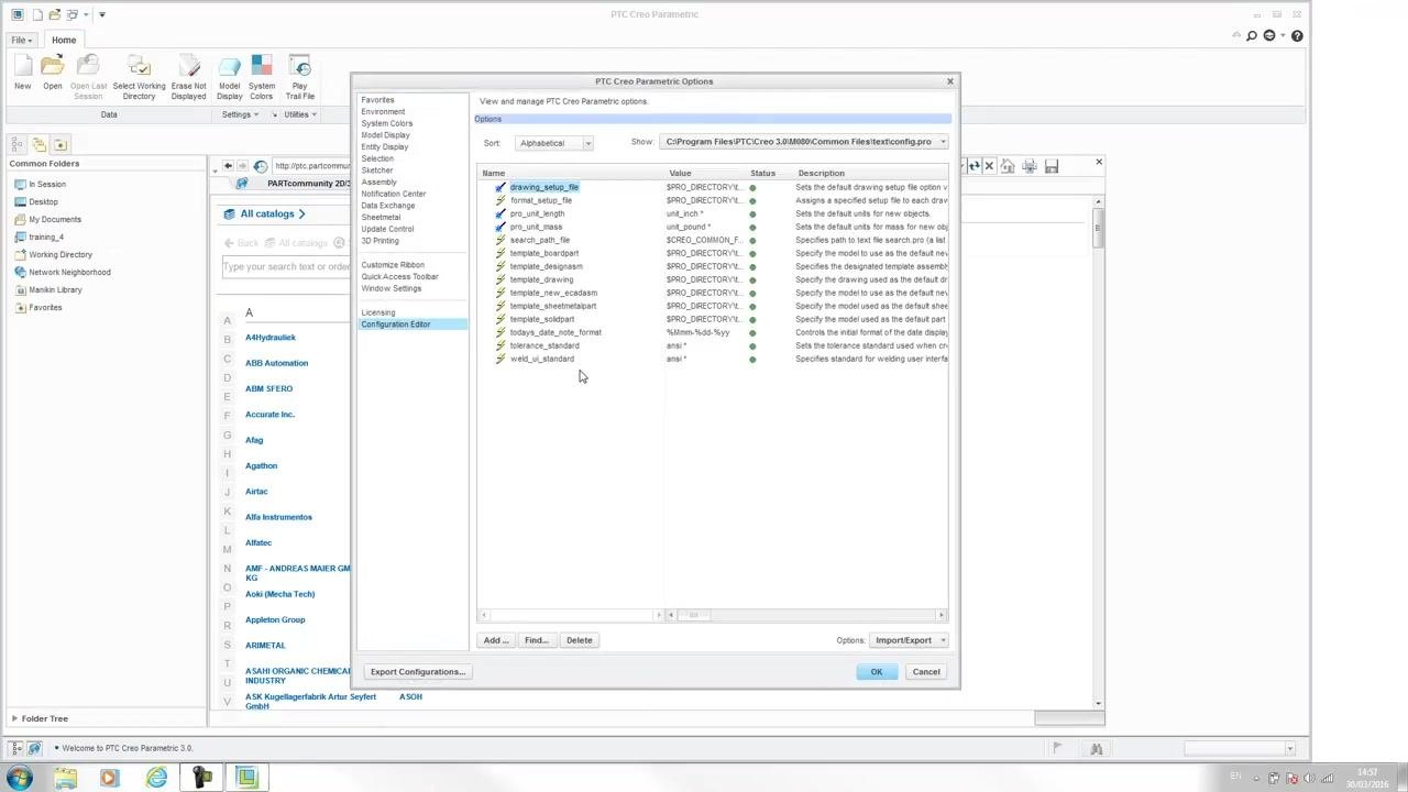 Template selection dialog showing both imperial and metric template options