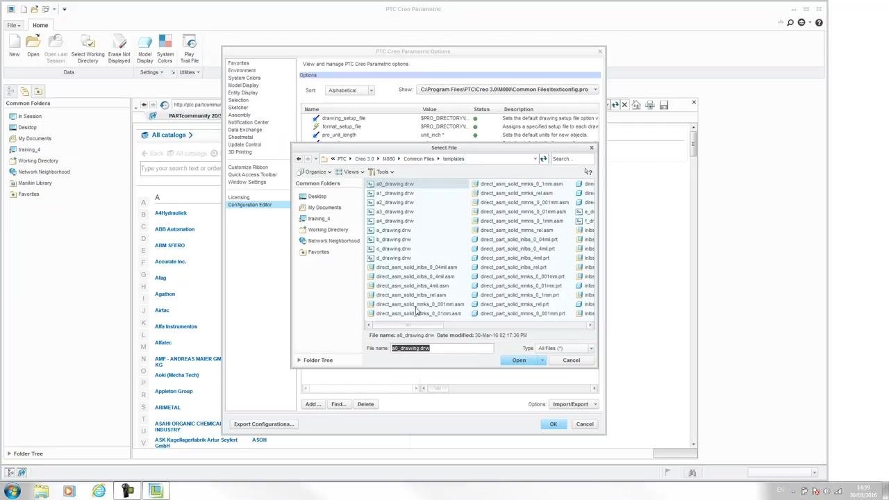 Configuration Editor with the Import/Export dropdown open, ready to export the configuration