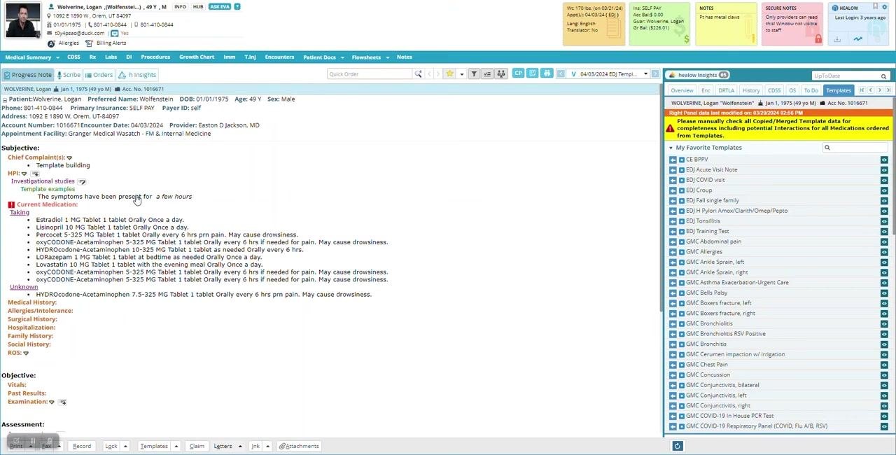 Dialog with multiple options selected for symptoms and duration