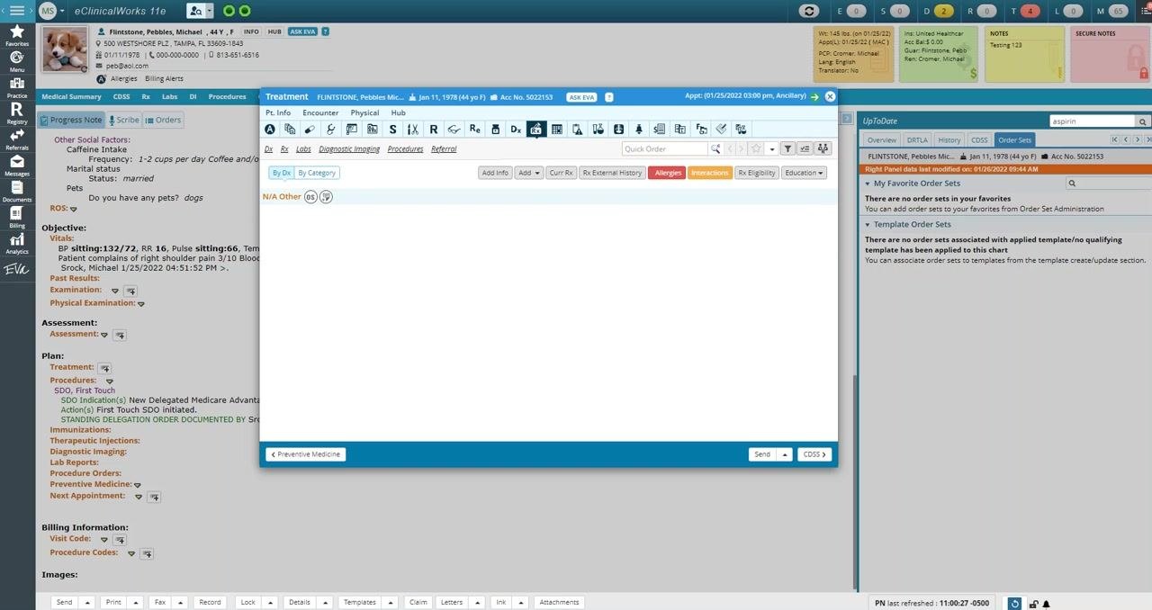 The ordering box shows the Order Set section under Other, confirming you are in the correct area to proceed with order set creation.
