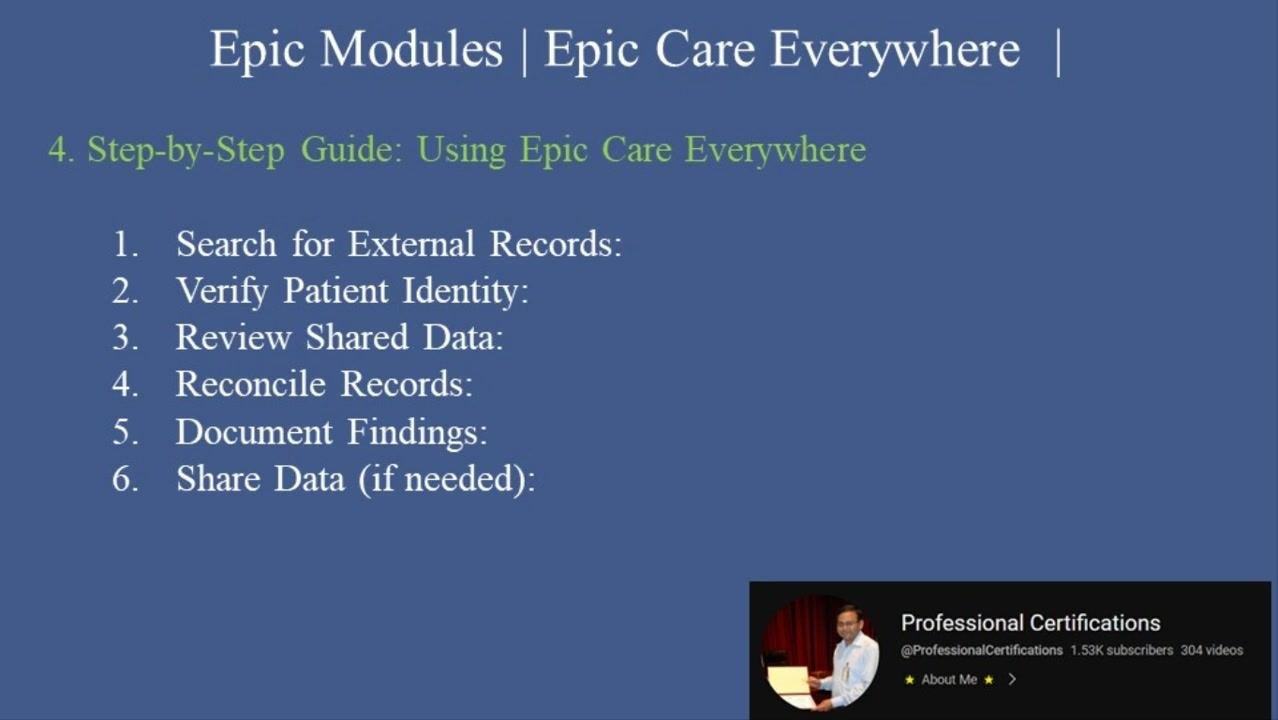 Slide listing patient benefits of Epic Care Everywhere, including avoiding repetitive tests and ensuring continuity of care
