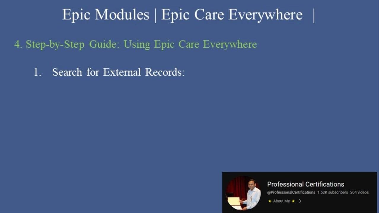 Slide reiterating the first step of the Care Everywhere workflow, with emphasis on verifying patient identity before import
