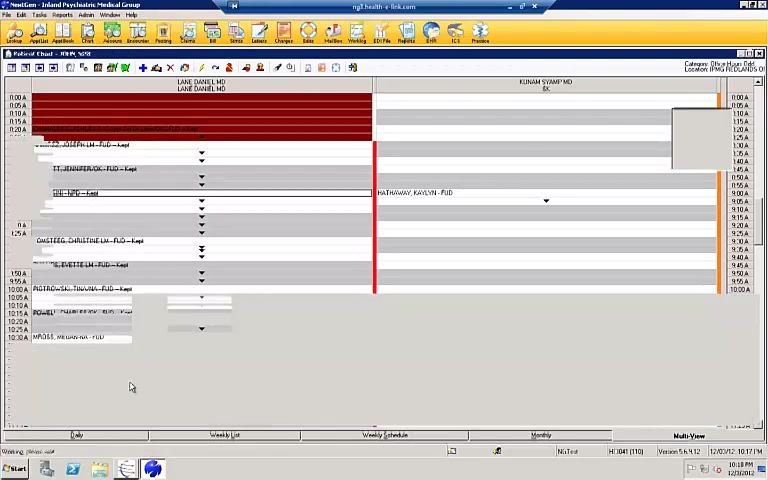 Insurance tab open in the patient chart, displaying insurance details attached to the encounter.