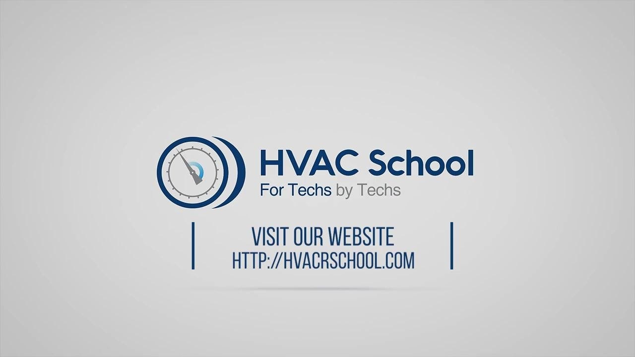 HVAC School logo with the tagline "For Techs by Techs" and a Facebook group link "groups/hvacschool" displayed.