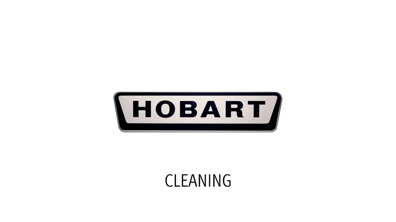 Hobart logo and "CLEANING" title screen marking the start of the cleaning process