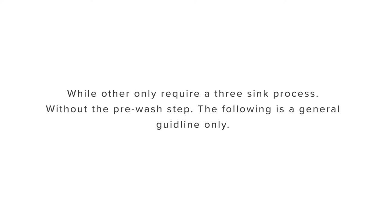 Hands washing machine parts in a stainless steel sink filled with soapy water, using a brush to clean the parts