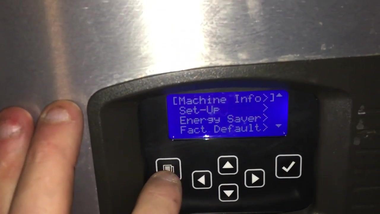 Finger pressing select, with "Ice Program" highlighted in the Energy Saver menu