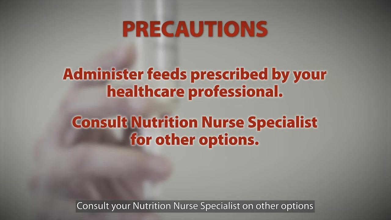 Precaution notice on avoiding tube blockage during feeding