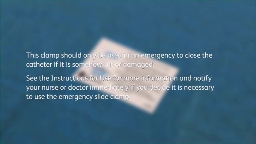 Labeled kit components on a blue field: alcohol pads, gauze, gloves, foam pad, valve cap, sterile dressing, and an instruction card.