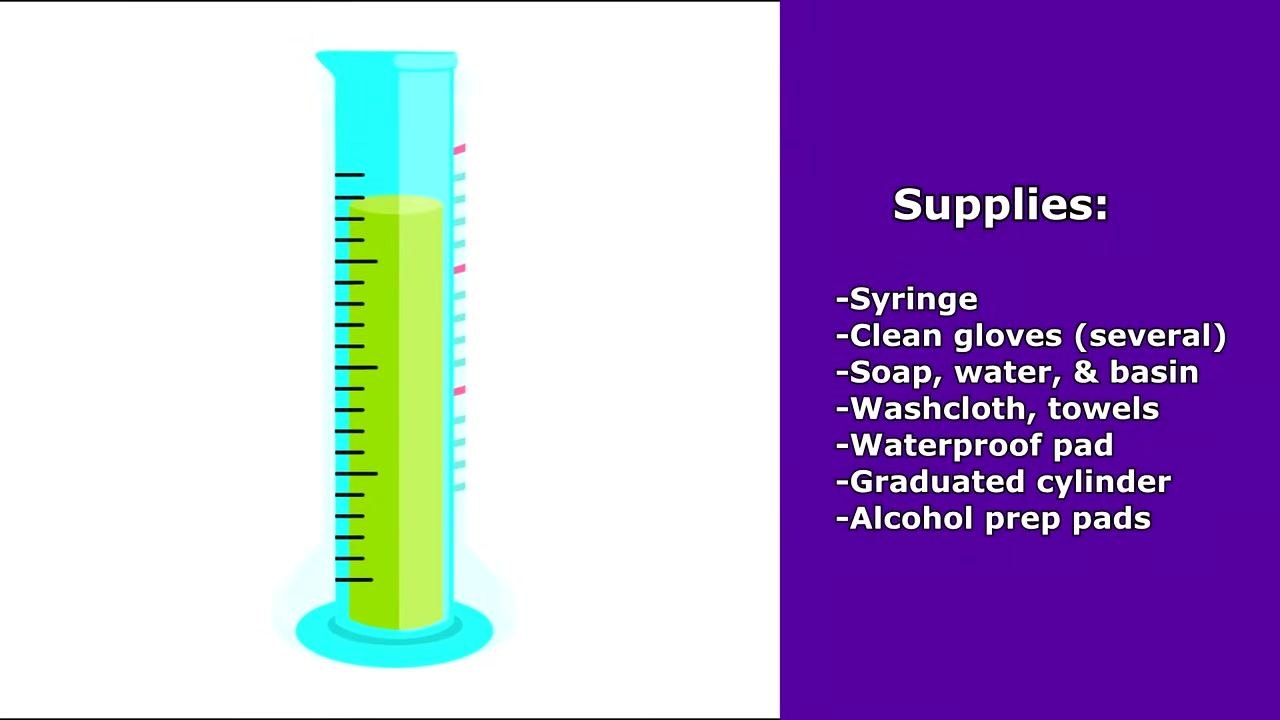 Graduated cylinder beside the same supply checklist