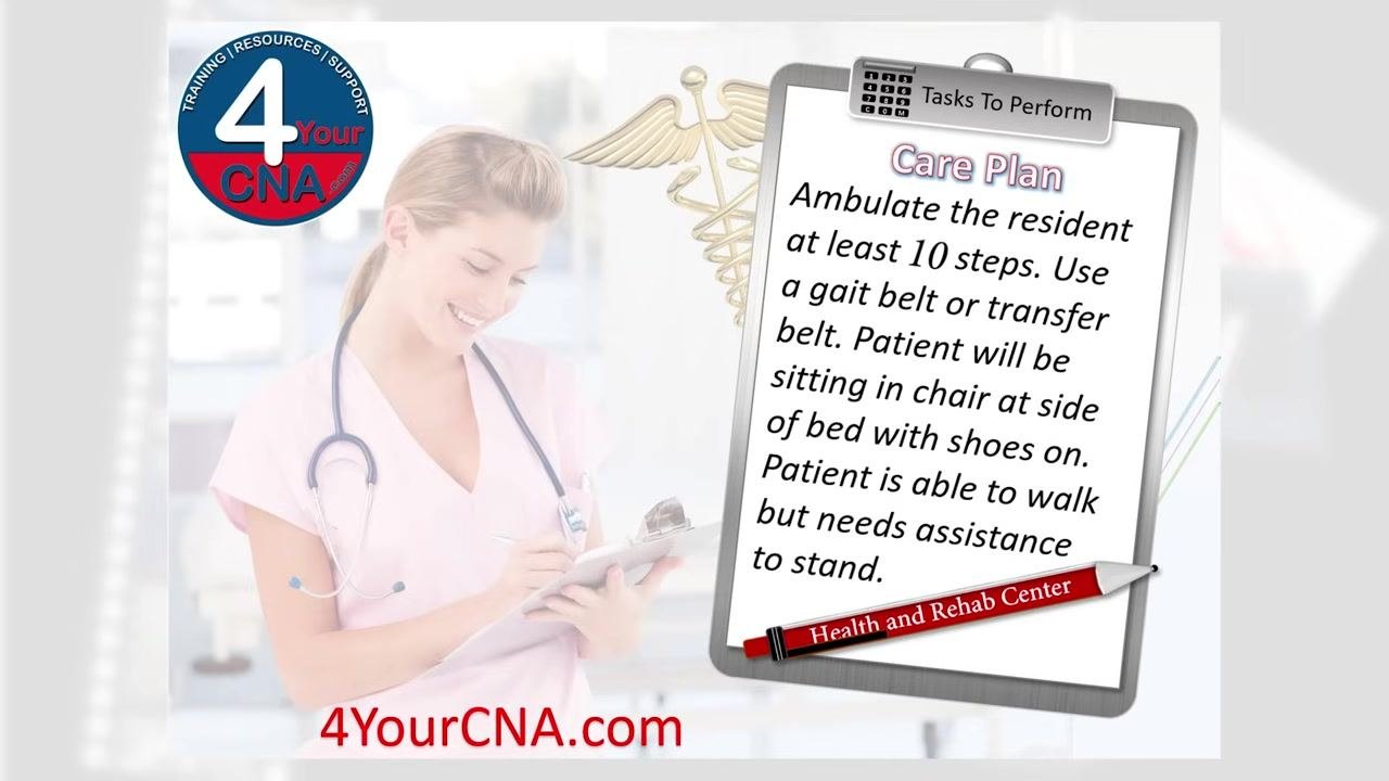Screen displaying the care plan requirements and emphasis on following it exactly