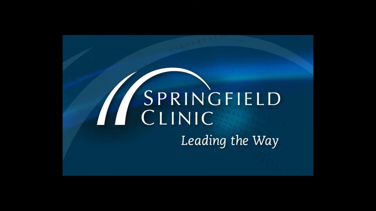 Springfield Clinic logo with the text "Leading the Way" indicating the end of the instructional video.