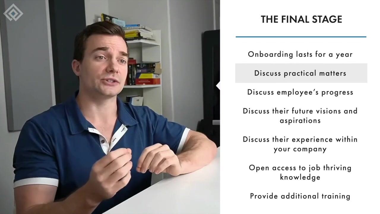 Slide highlighting the step to discuss practical matters with the employee.