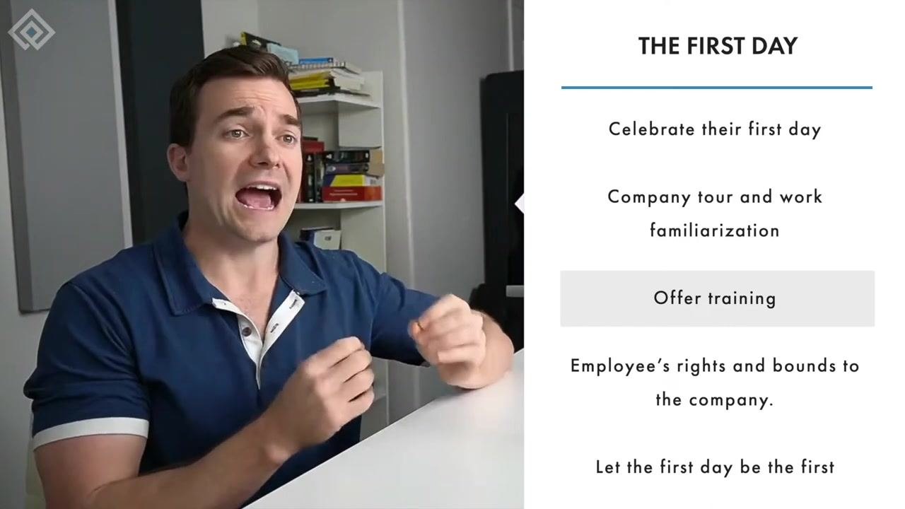 Slide highlighting the training step of the first day agenda.