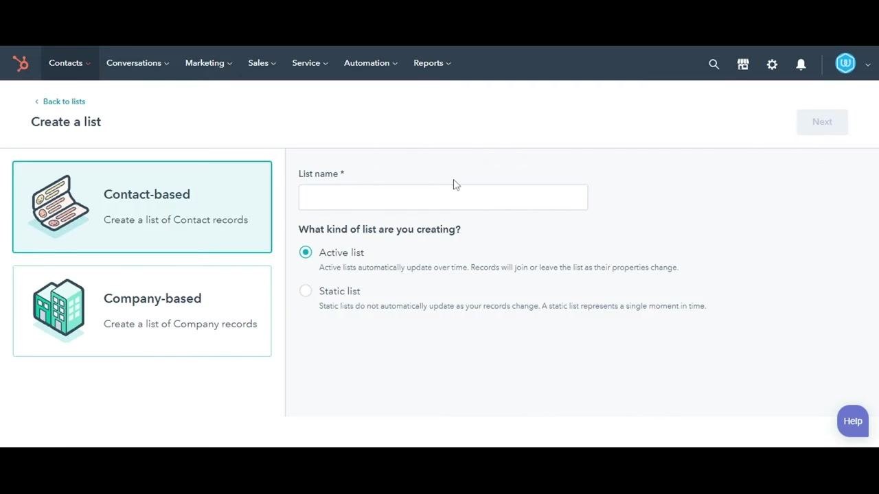 HubSpot dashboard displaying the navigation bar with Contacts, Conversations, Marketing, Sales, Service, Automation, and Reports options, with the Web Analytics Dashboard visible