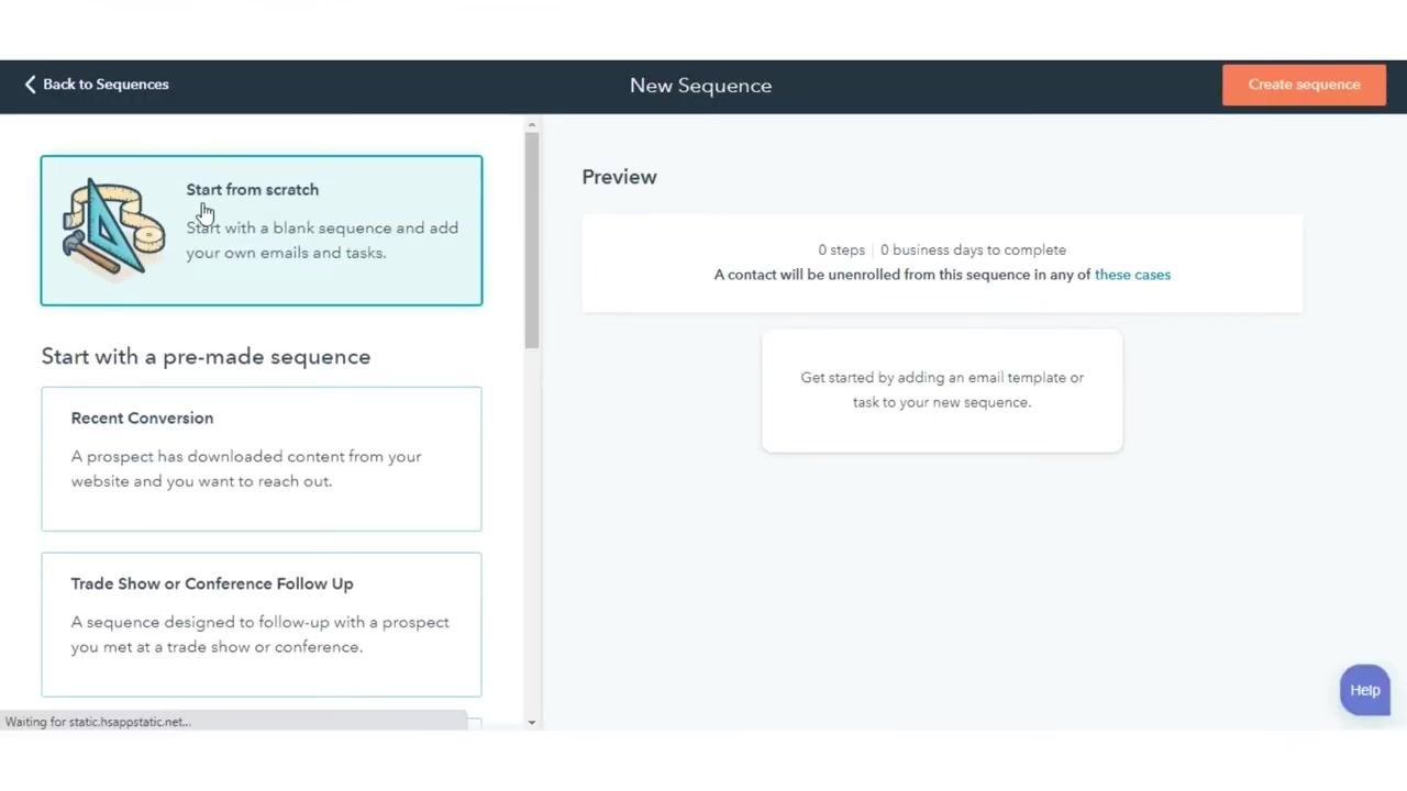 Sequence editor with options to add an Automated Email, Email, Call, To-do, or Sales Navigator step