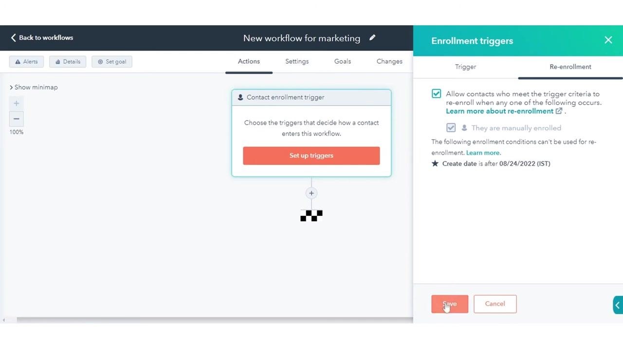 Action selection panel configuring a delay-until-day-or-time action with Tuesday selected