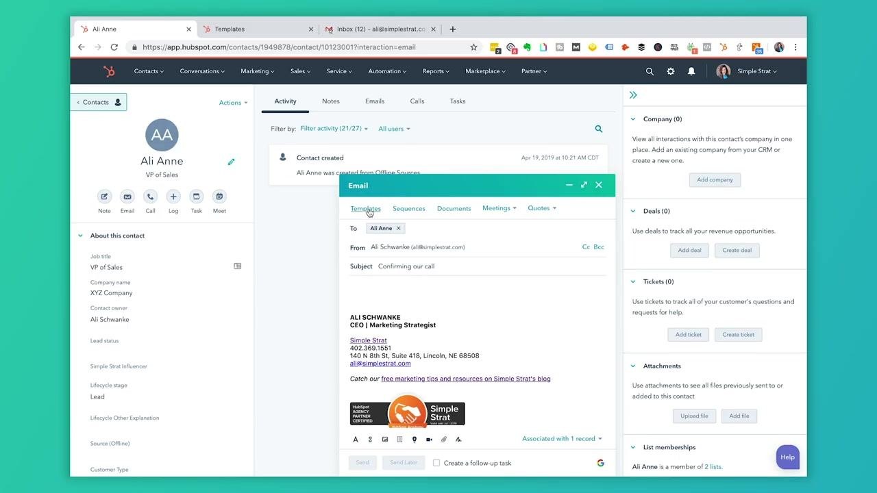 Templates dashboard with the Blueprint Emails folder highlighted and related templates listed