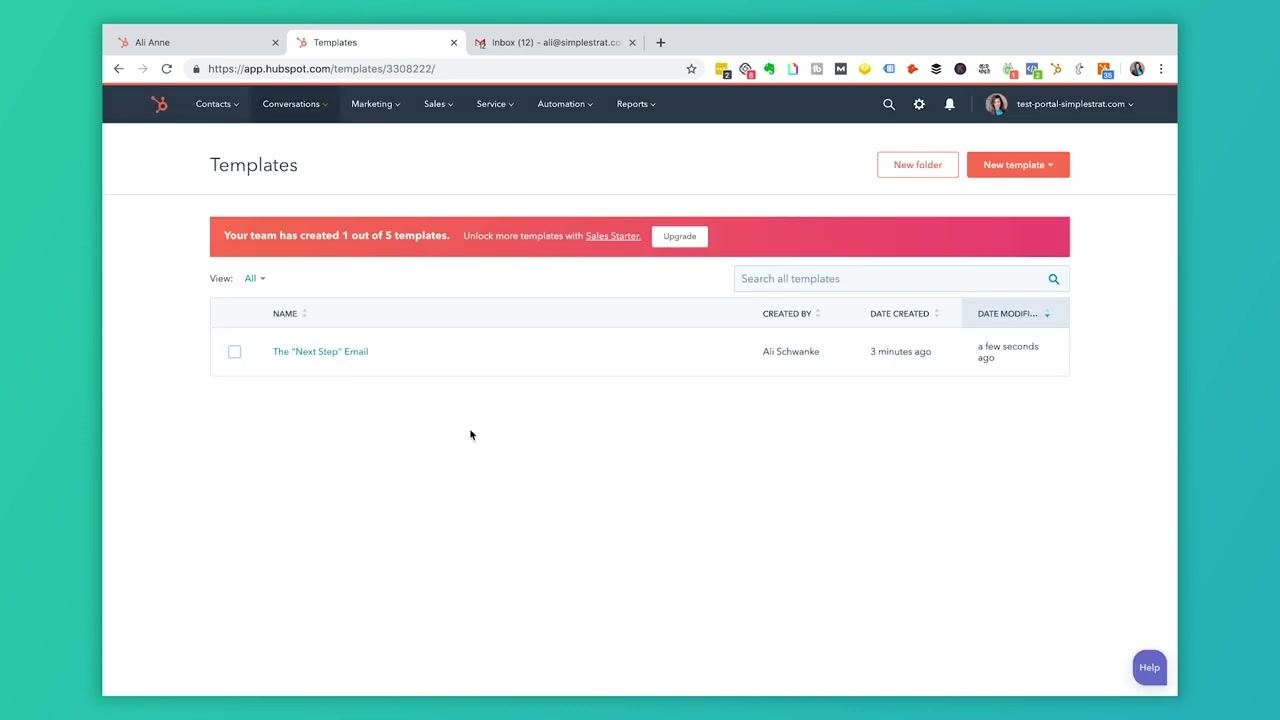 Templates dashboard showing available templates and a notification about template limits