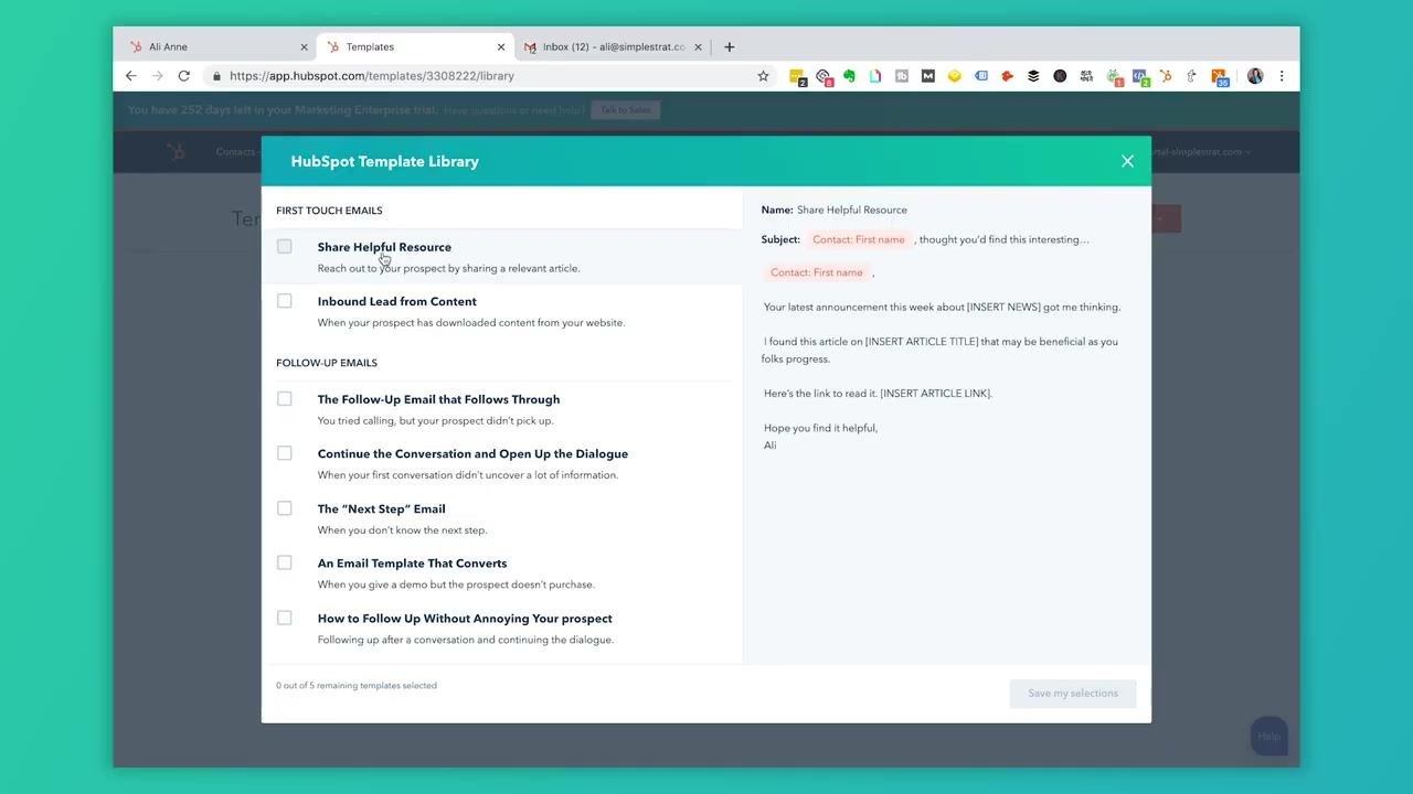 Templates screen with the New template dropdown showing From scratch and From template library options