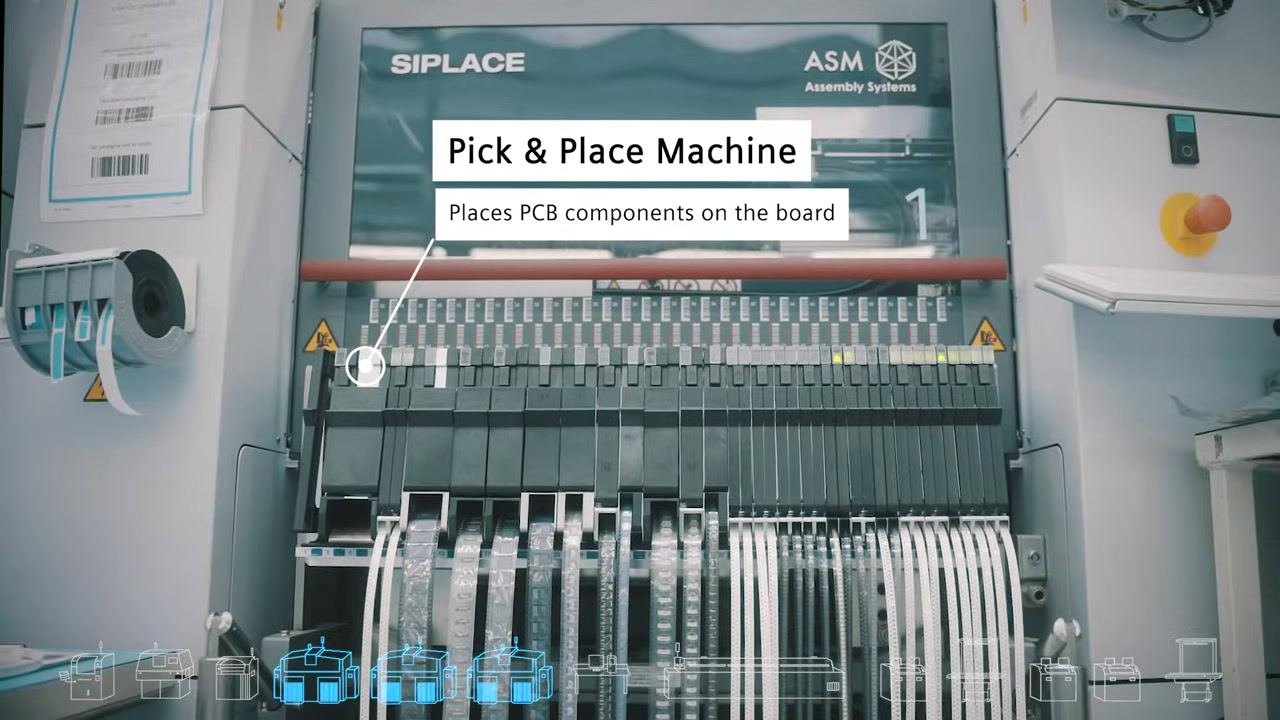 Close-up of the SPI monitor showing PCB layout, inspection results, and measurement data