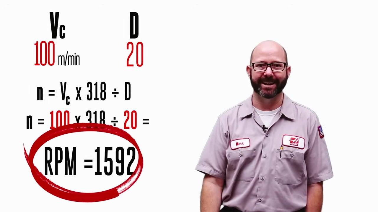 Instructor celebrating with an explosion animation in the background, confirming the spindle speed calculation.