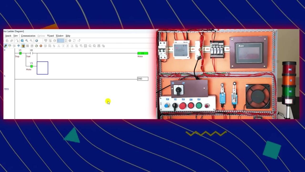 Banner announcing "PLC Course Soon," with a diagram of a PLC and a recommendation to watch the Electrical Wiring Master Course first.