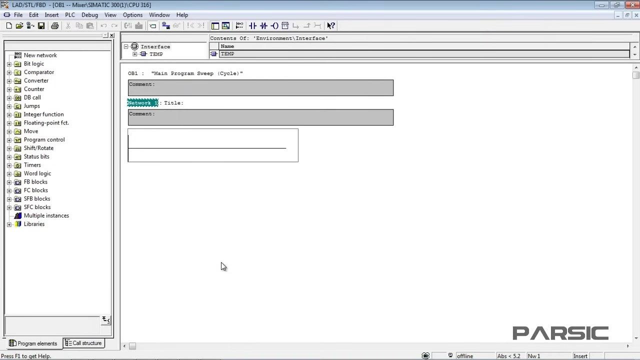 Desktop with PARSIC logo and "INDUSTRIAL AUTOMATION TRAINING" text, signaling the end of the lesson.