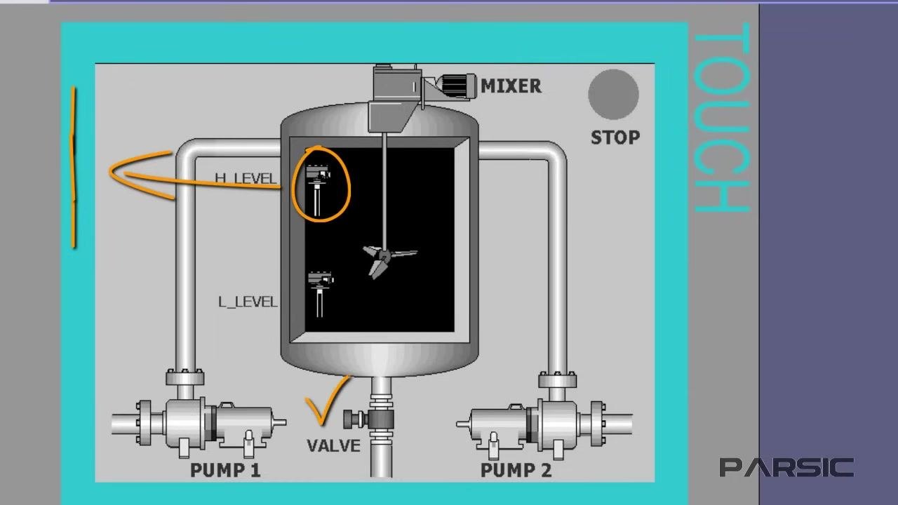 Tank diagram with the discharge valve highlighted, showing the valve open for discharge