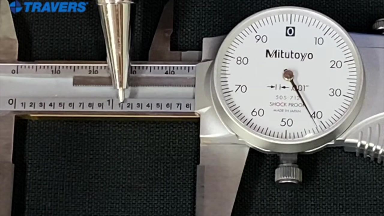 The main scale and dial shown together to highlight how their increments relate to one another.