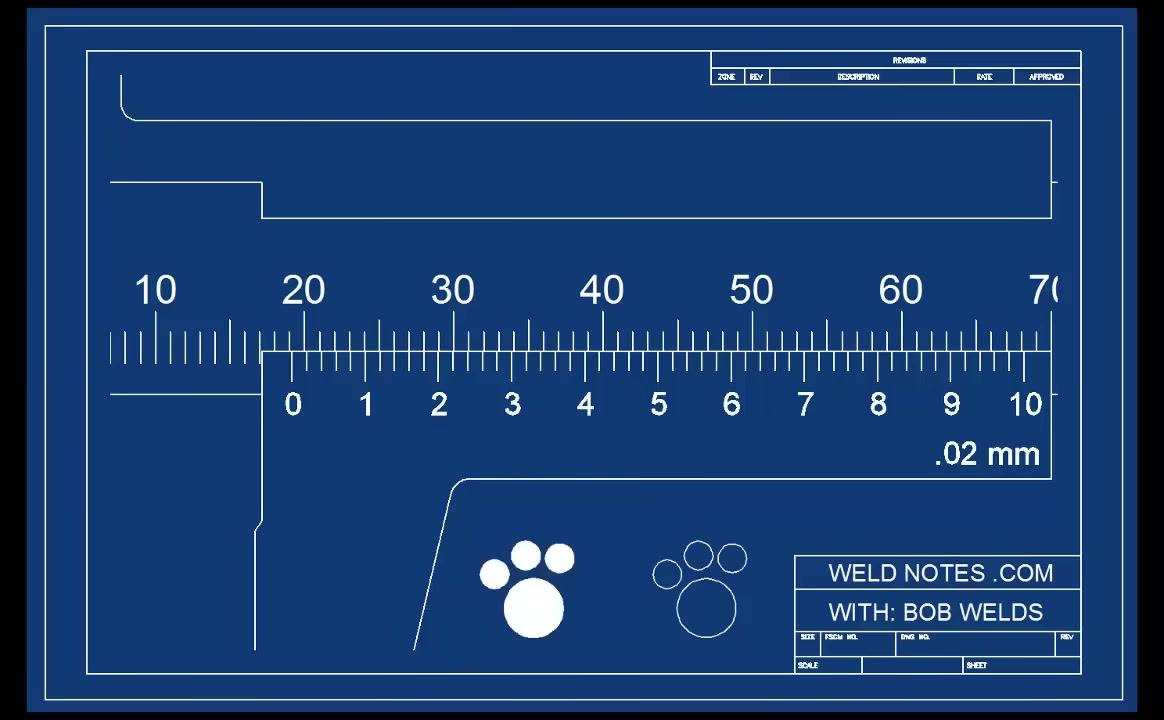 Vernier caliper scale with clear main and vernier scale details, no alignment marker yet
