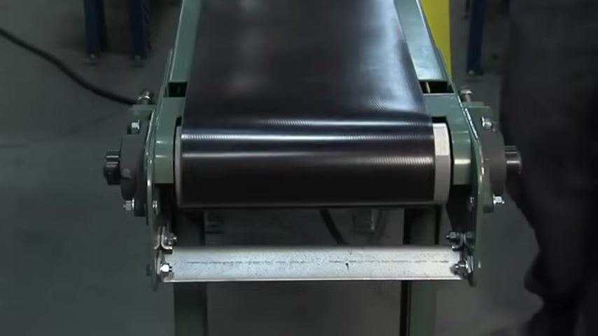 Conveyor belt continuing to run slightly off to one side