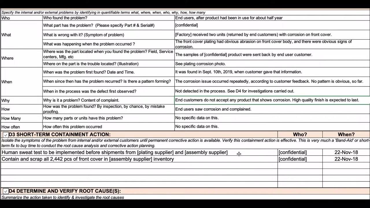 Screen capture showing ongoing data collection and testing to replicate the failure mode during the containment phase.