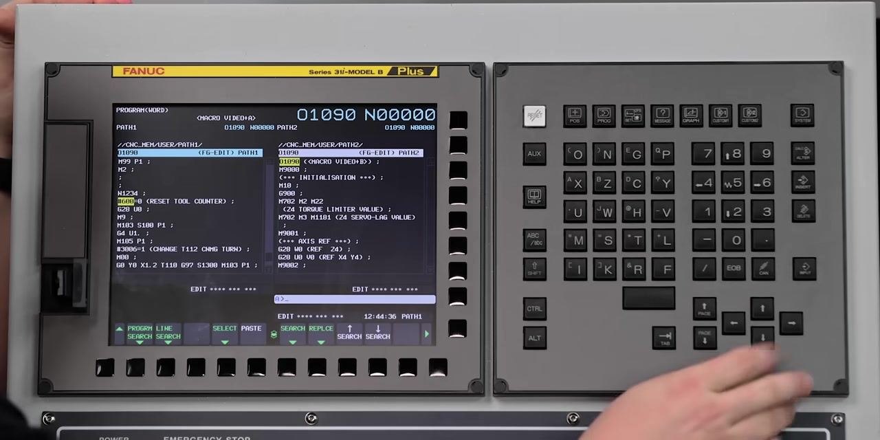 CNC control panel showing the program editor with the line #600=0 (RESET TOOL COUNTER); highlighted