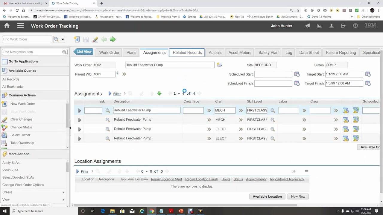 Related Records tab selected, showing options to link other records to the current work order