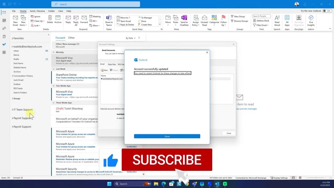 Account Settings window with the Close button highlighted