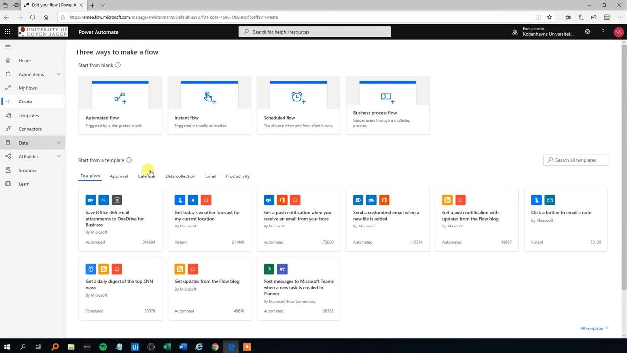 Excel Online sheet in OneDrive with columns ID, Name, and Sale, containing sample data: 1, Angela, 7000