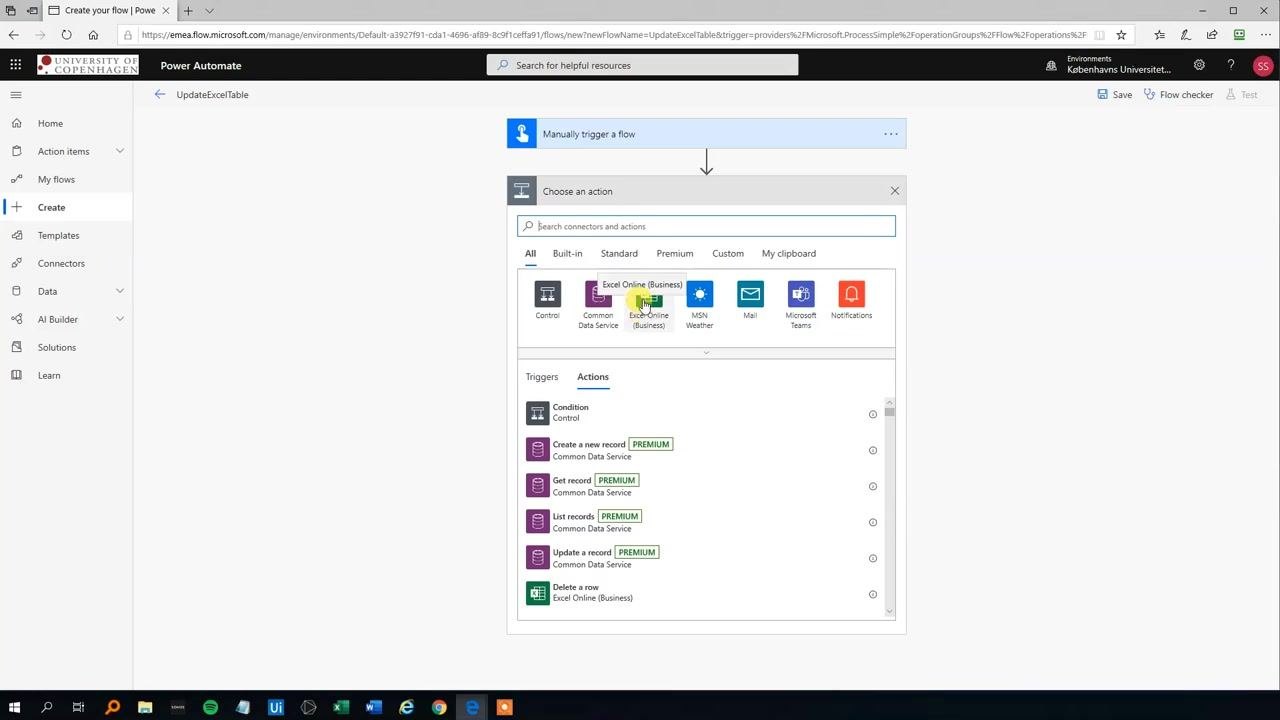 Power Automate flow editor showing "Manually trigger a flow" with input fields for ID, Name, and Sale, plus the "+ New step" and "Save" buttons below