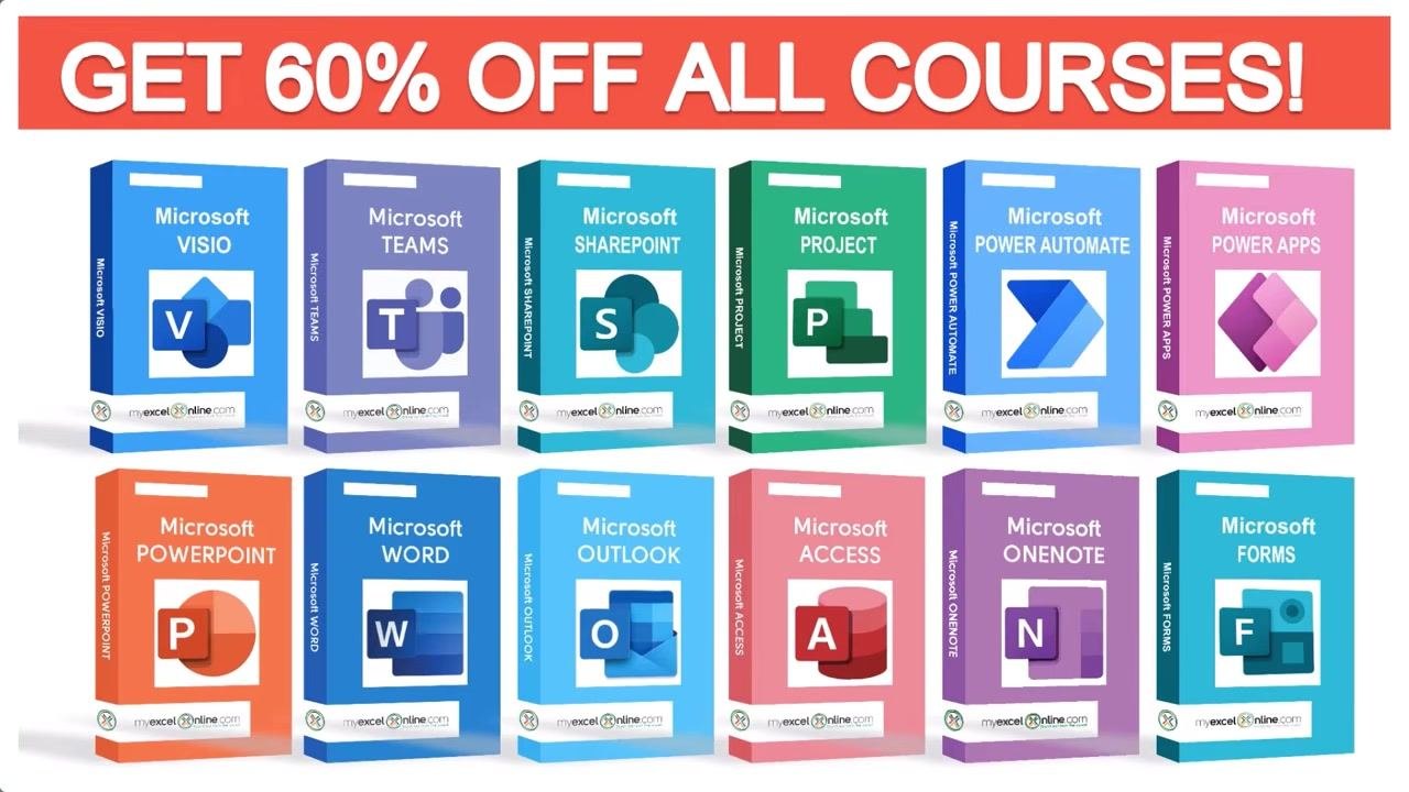 End screen with MyExcelOnline logo, subscribe button, and social media/contact information.