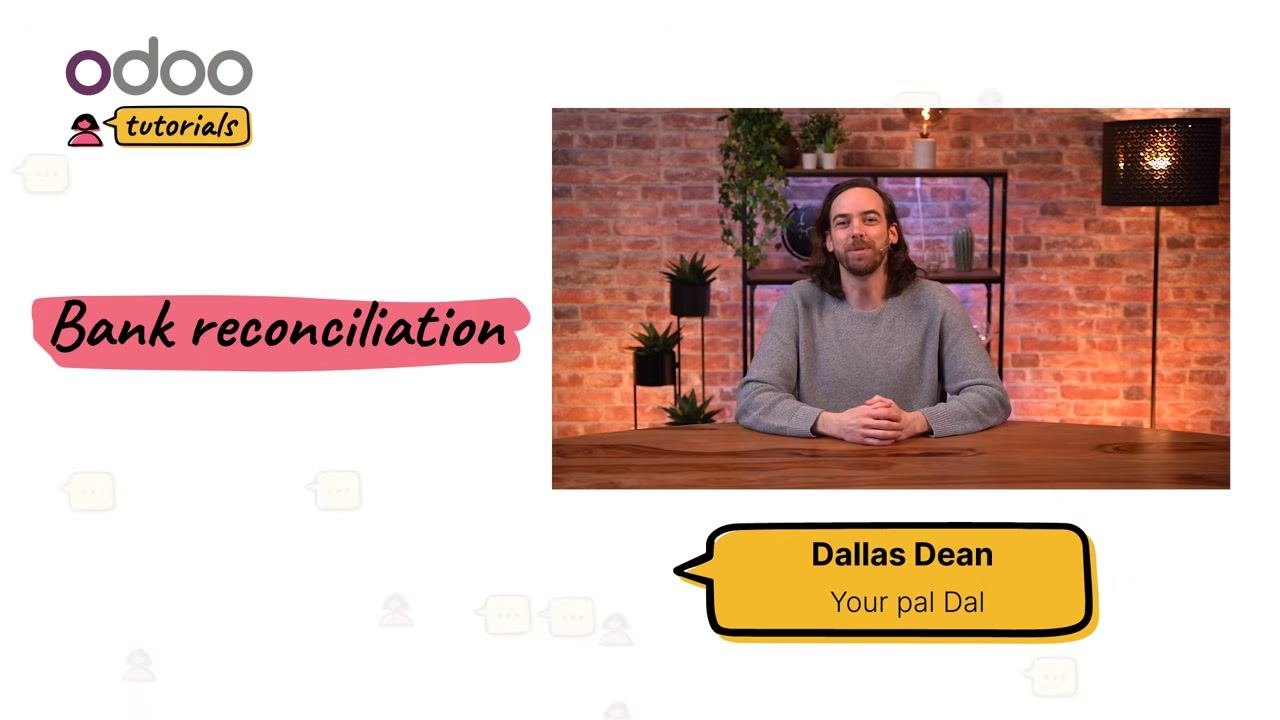 Presenter explaining the importance of bank reconciliation, seated at a desk in a studio setting