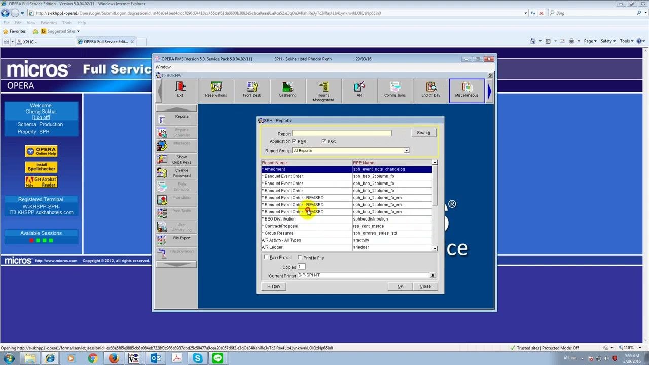 Reports window open, with the Report Group dropdown expanded and "Activity" highlighted among several report groups.