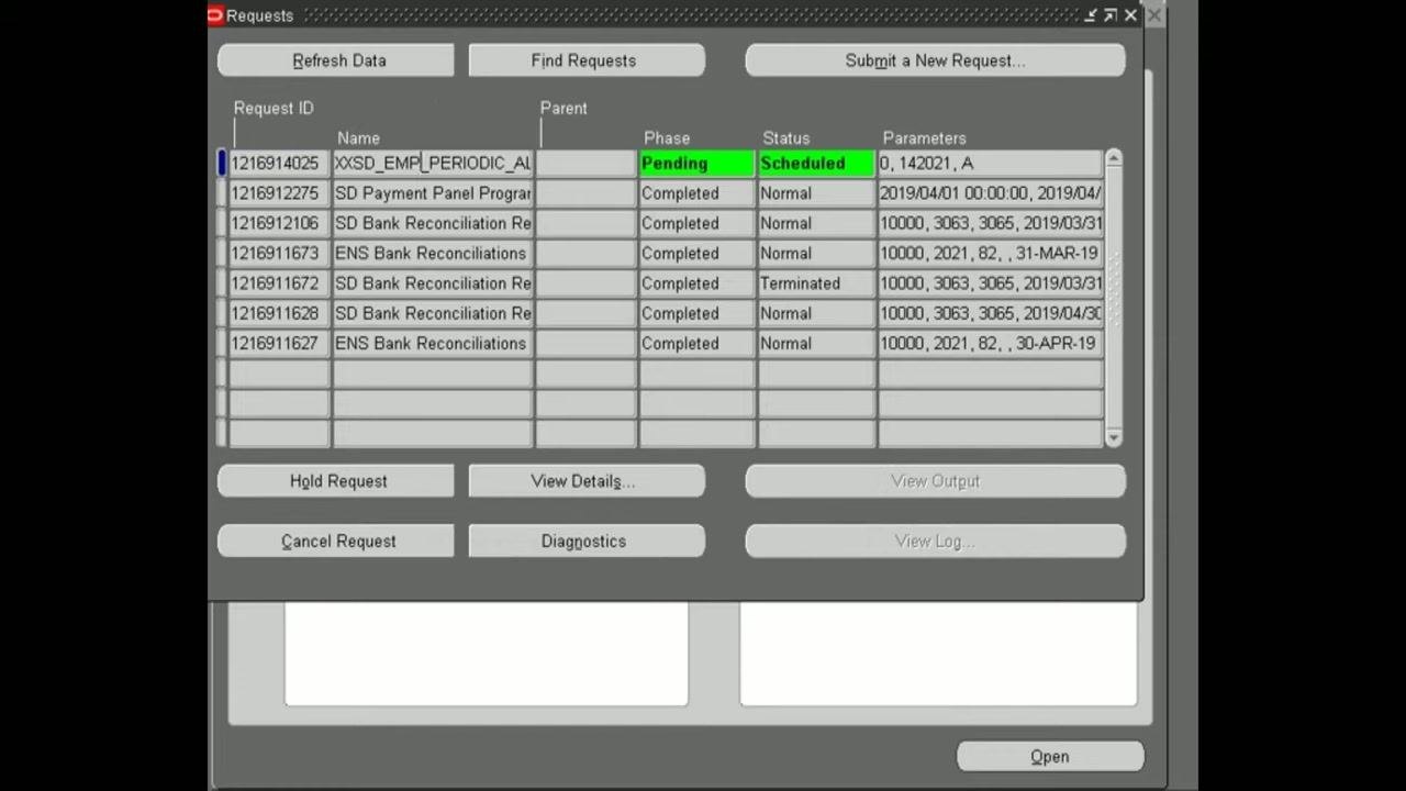Request Periodic Alert Check window with the calendar widget open, showing the Application, Alert, and date and time selection