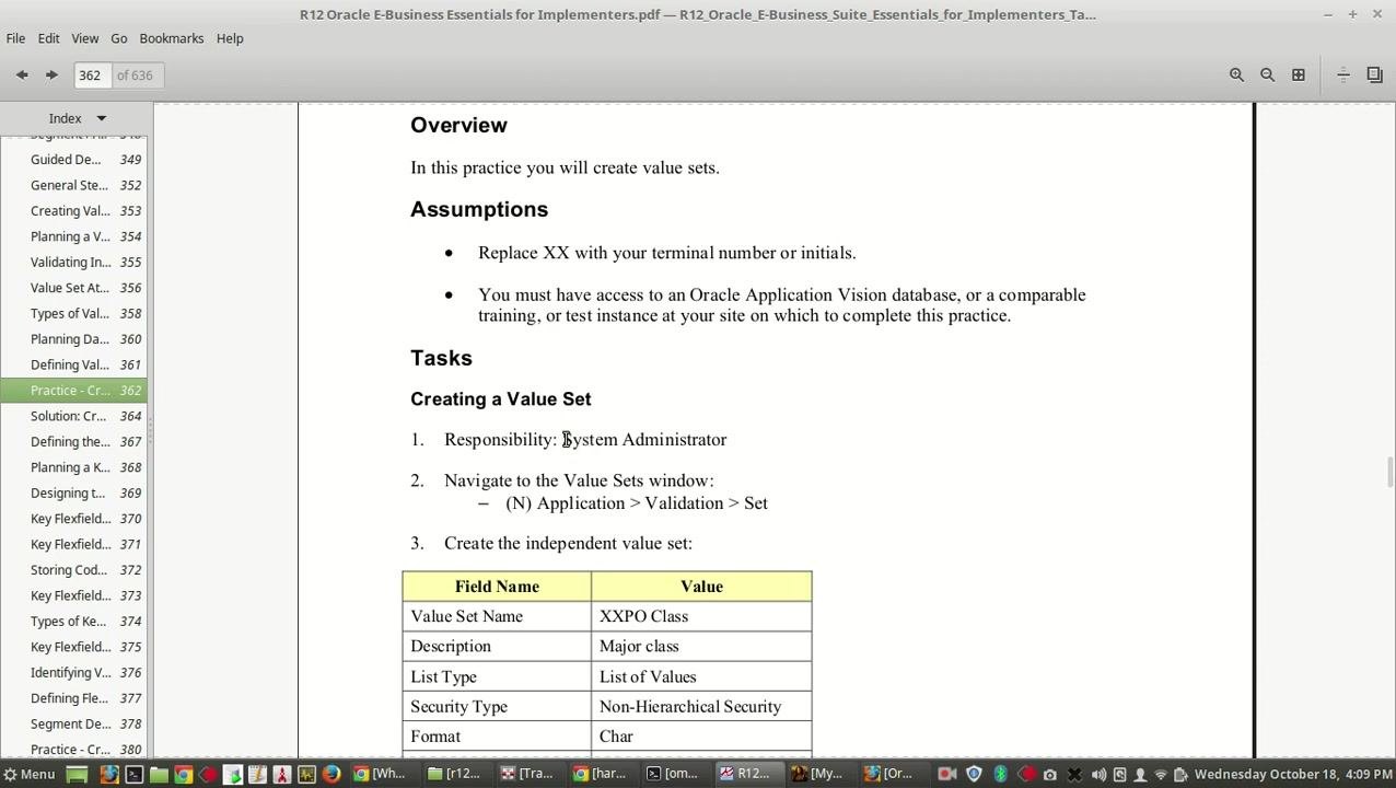Oracle Applications Home Page showing the Navigator and Favorites panels, with responsibilities and a search bar